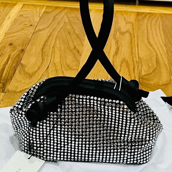 NWT FOLKLORE THE LABEL MINI CRYSTAL POUCH IN BLACK - Picture 4 of 4